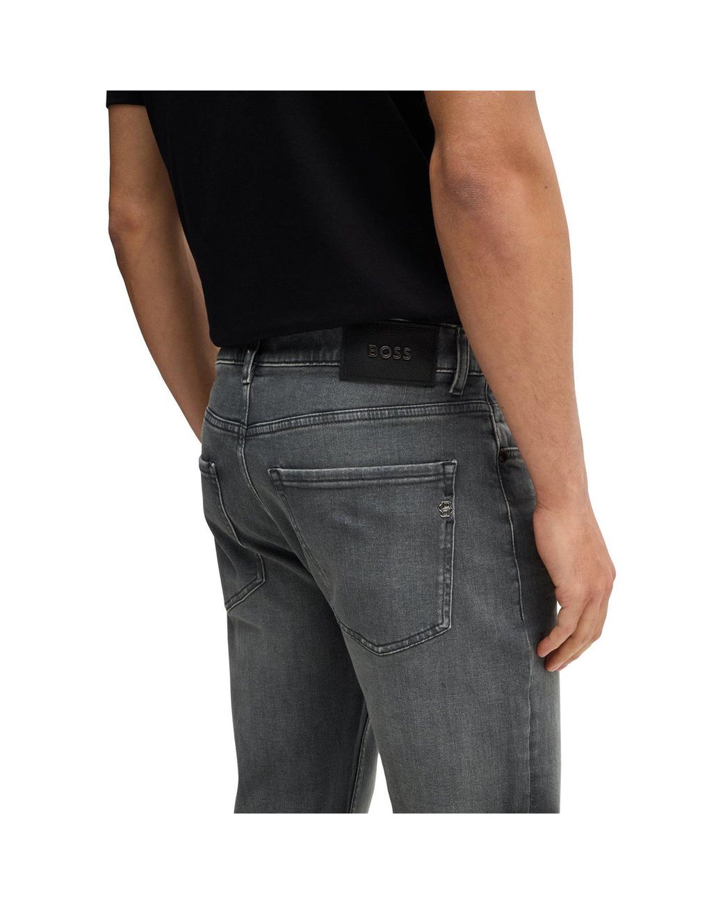 Boss Gray Hbb Delaware3Slm Slim-Fit Jeans for men