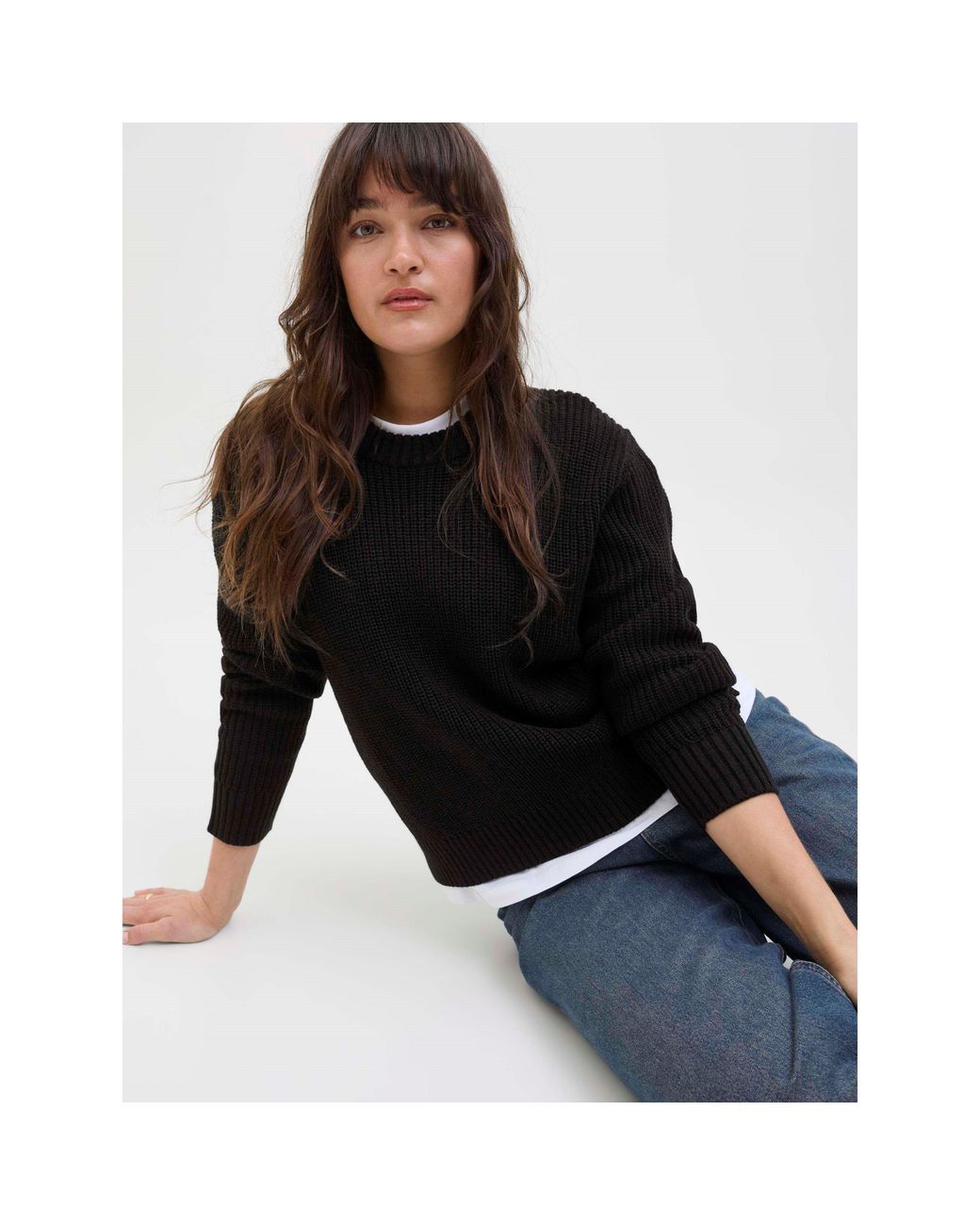 JJXX Black Global Knitted Crew Neck Jumper