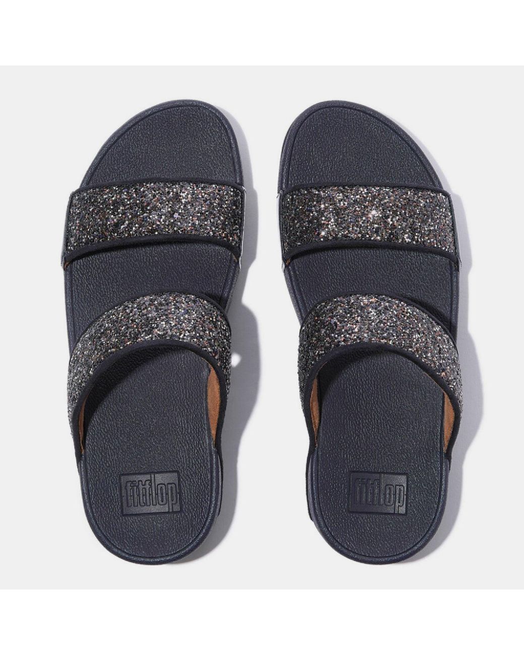 Fitflop Blue Lulu Multi-Tonal Glitter Sliders