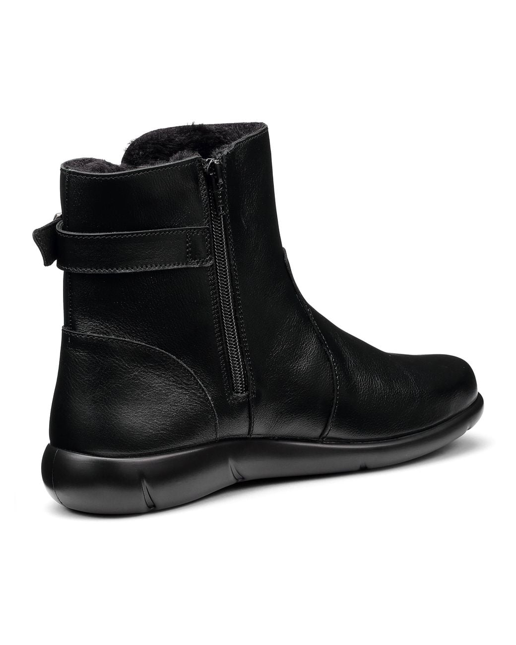 Hotter Black Rustle Standard Fit Ankle Boots