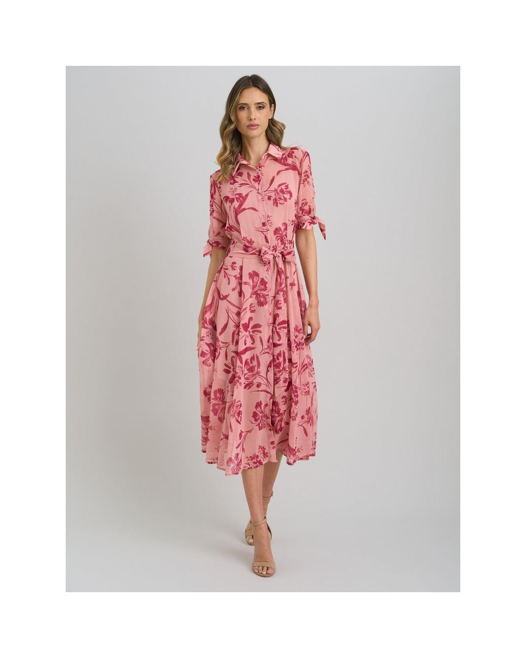 Gina Bacconi Red Adrienne Shirt Dress
