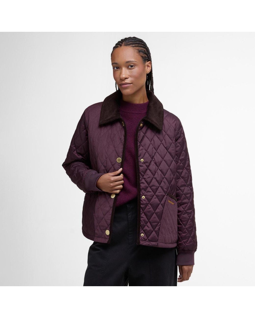 Barbour Purple Marla Long Sleeve Quilted Jacket