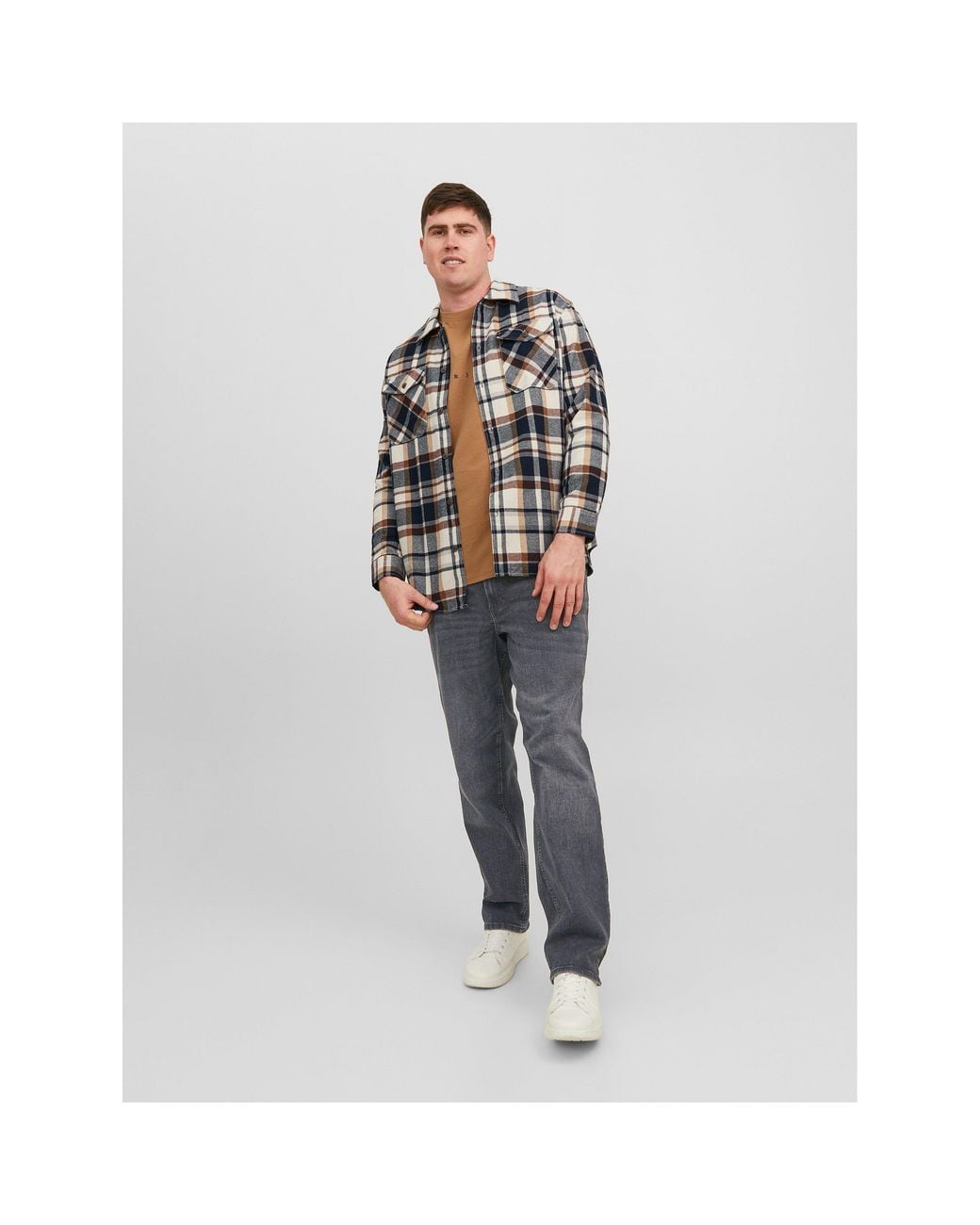 Jack & Jones Gray Jack+ Mike 270 Jeans Plus Size for men