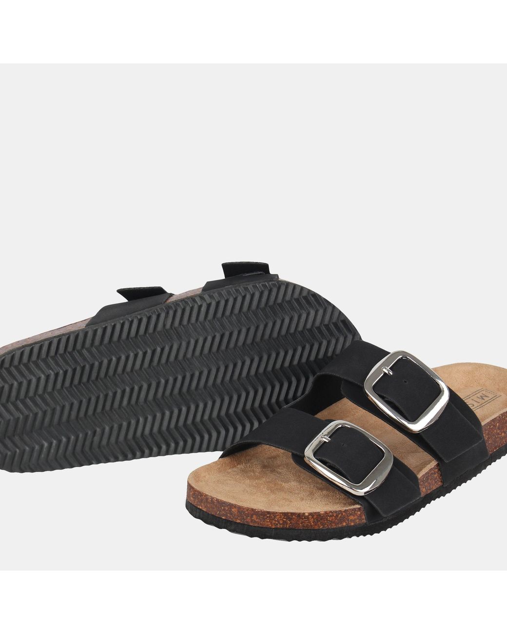Miso Black Birki Flat Sandals