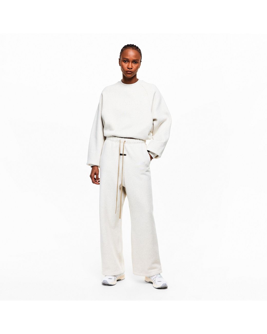 Fear Of God White Open Hem Fleece Joggers