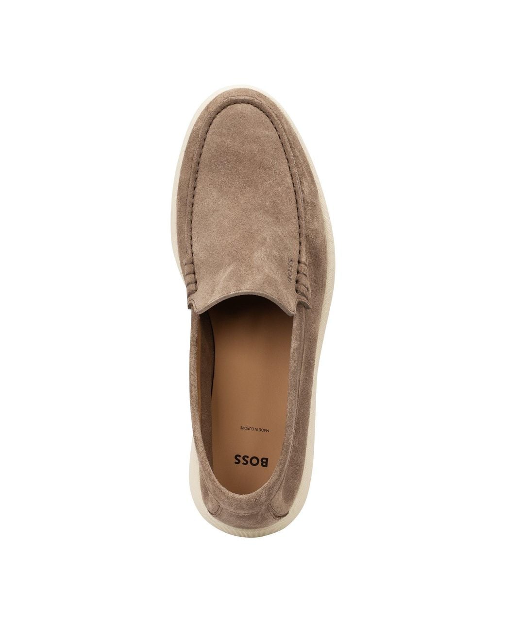Boss Brown Loafers With Iconic Logo Detail (Sienne) for men