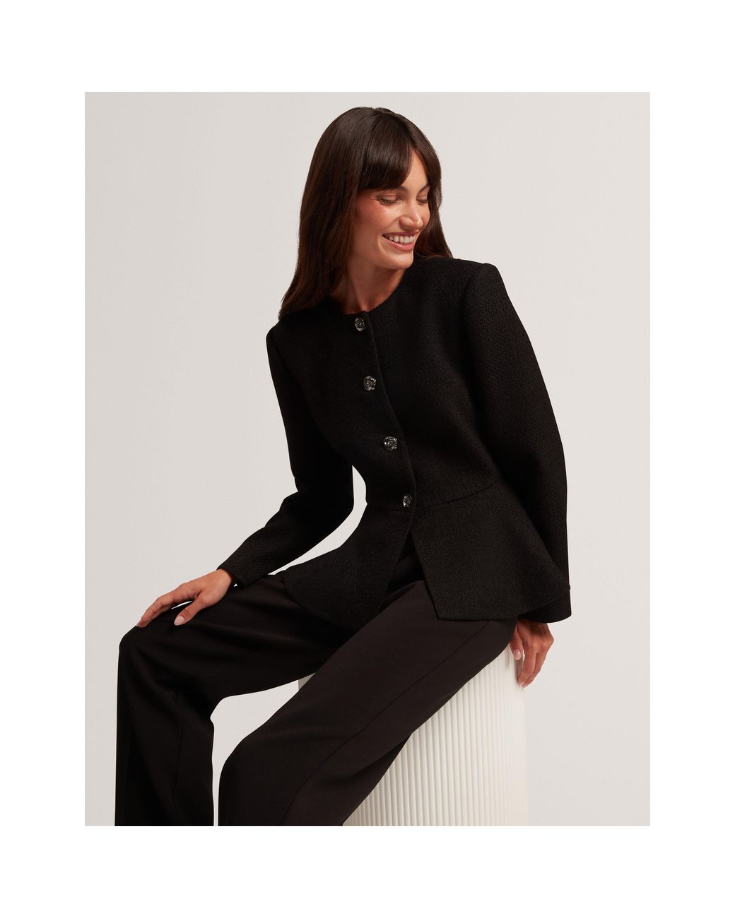 Ted Baker Black Ted Peplum Jacket Ld64