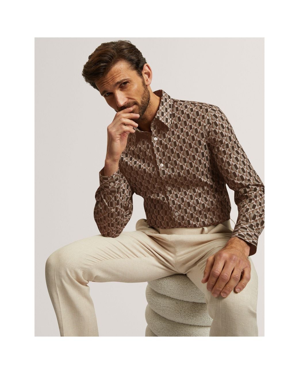 Ted Baker Brown Ted Reg Fit Shirt Sn71 for men