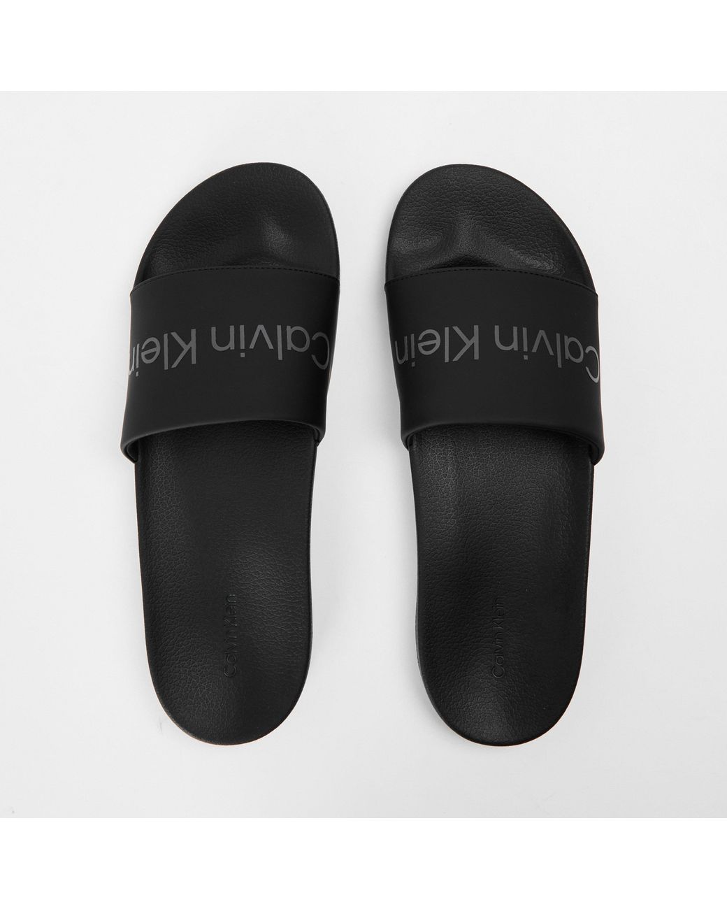 Calvin Klein Black Pool Logo Sliders for men