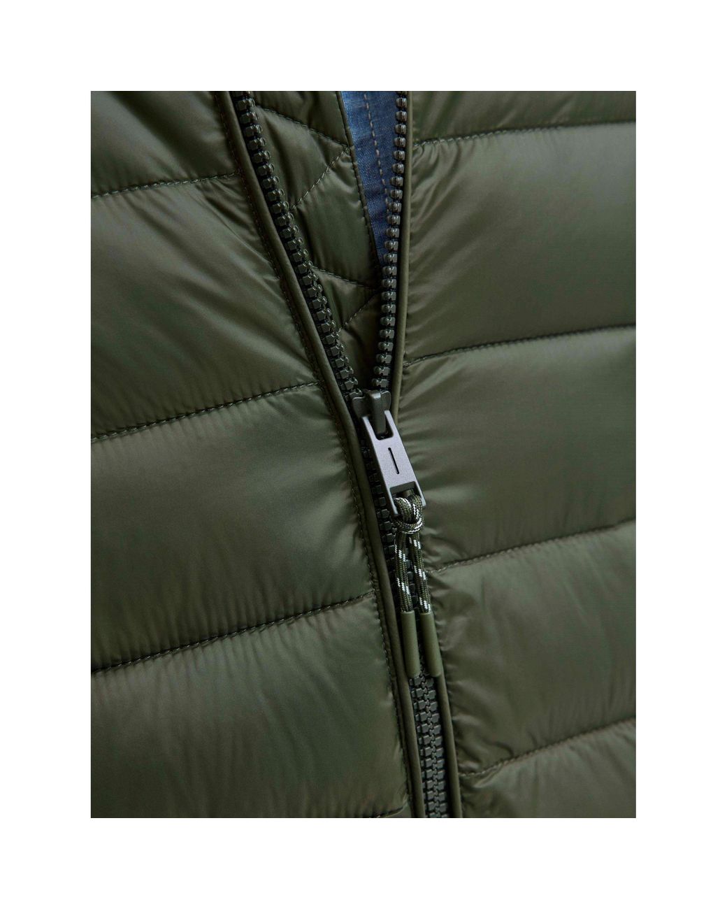 Jack & Jones Green Bradley Stand Collar Puffer for men