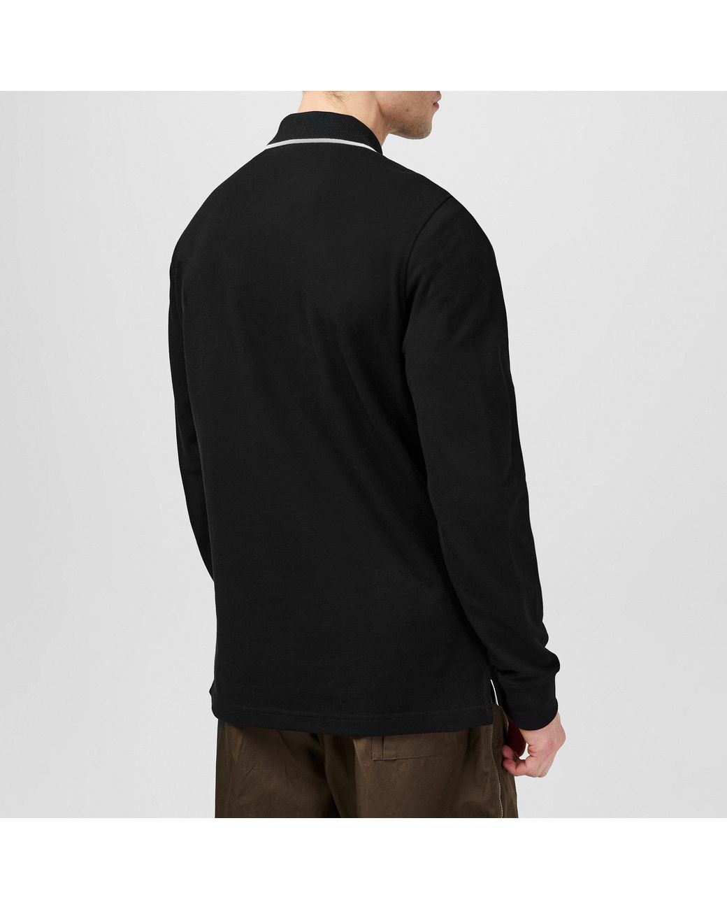 Belstaff Black Tip Long Sleeve Polo Shirt for men
