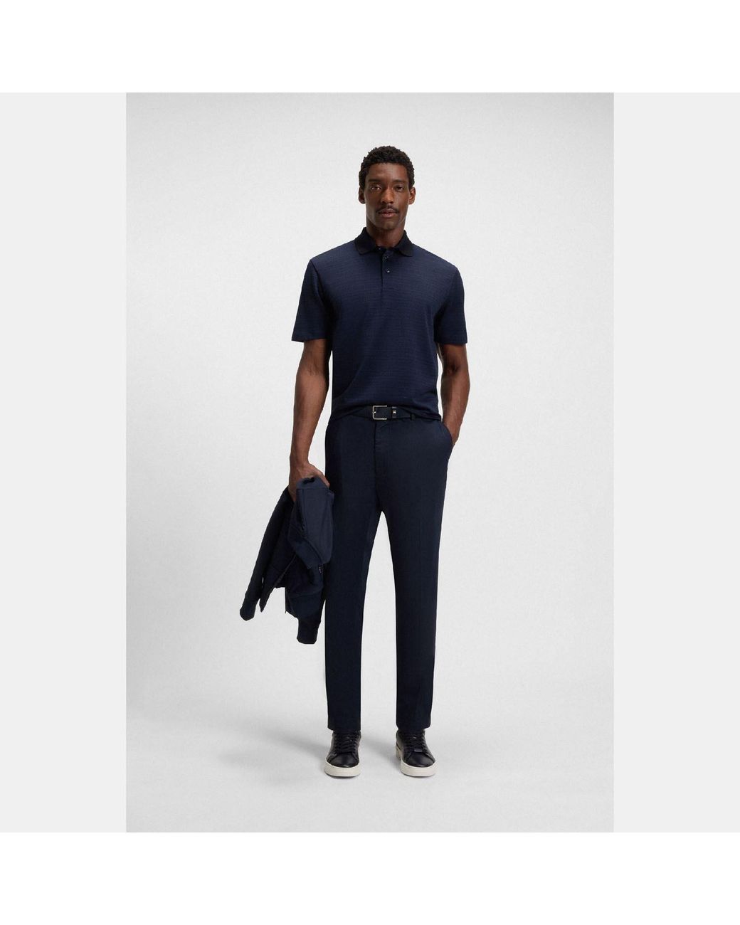Boss Blue H-Parris 102 Mercerised Cotton Polo Shirt for men