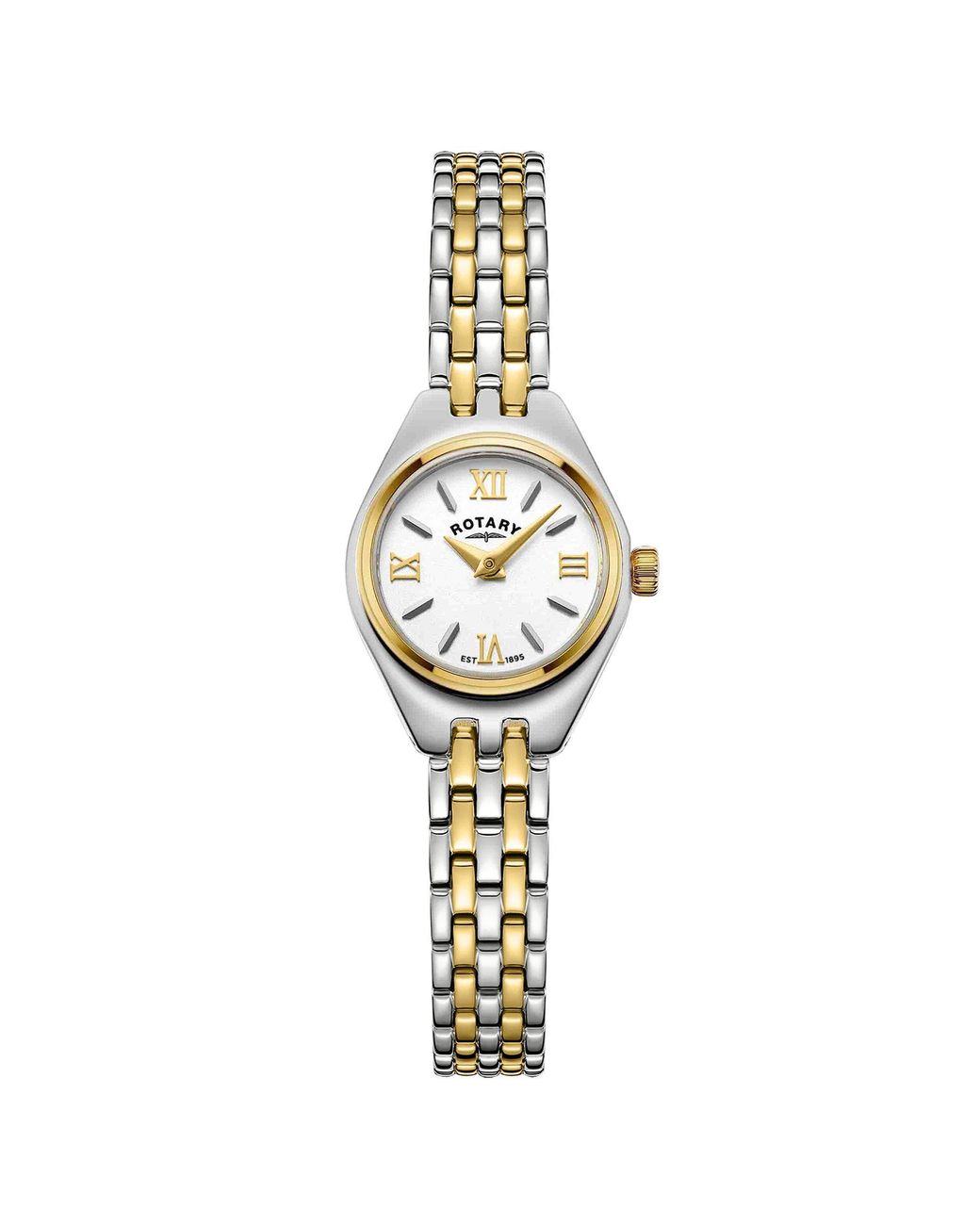 Rotary Metallic Ladies Cocktail Two Tone Ss Bracelet Watch