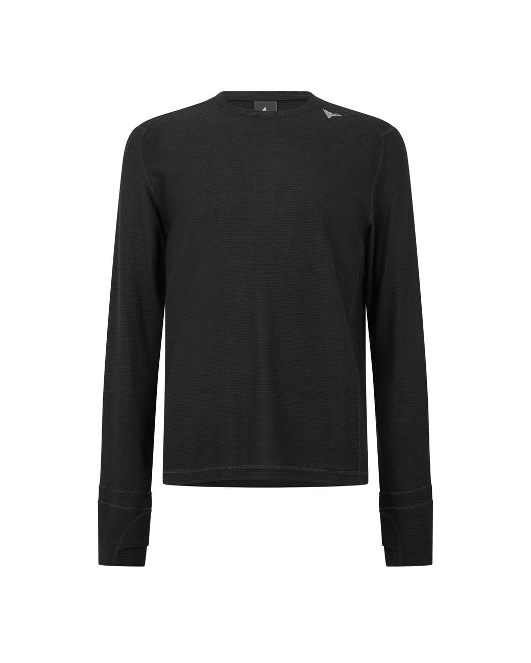 Roa Black Ashi Wool Tencel Baselayer Ls for men