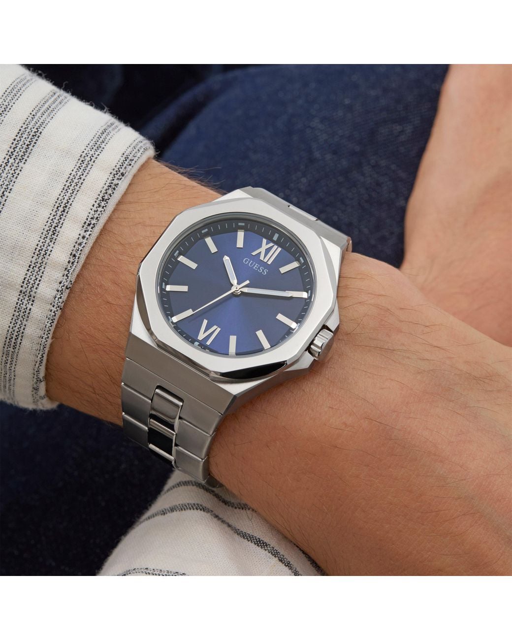 Guess Metallic Jewell Emperor Analogue Quartz Watch for men