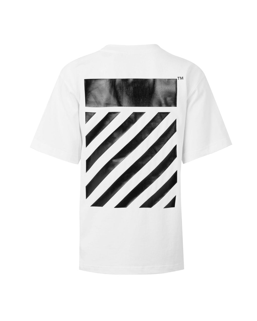 L/AB Off White White Diagonal Cotton Short-Sleeve Crew-Neck T-Shirt