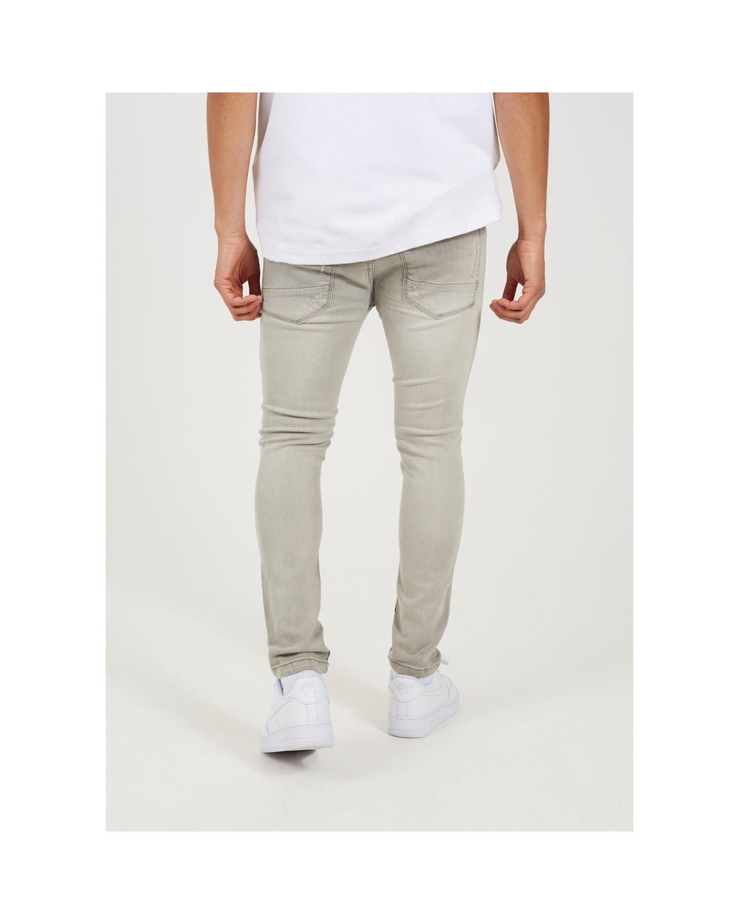 Brave Soul Gray Skinny Fit Distressed Jean for men