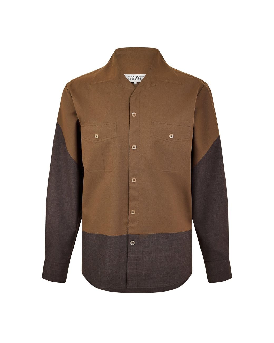 MM6 by Maison Margiela Brown Bonded Long Sleeve Patterned Shirt for men