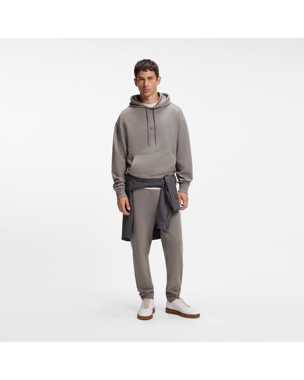HUGO Gray Jogging Bottoms With Logo Detail (Napin) for men