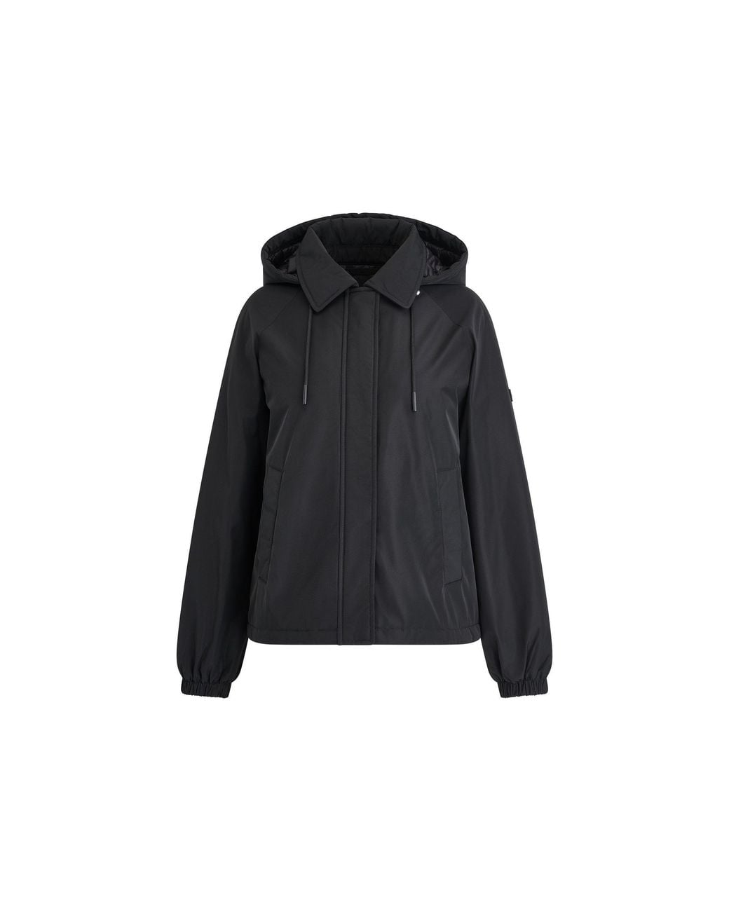 DKNY Black Andrea Check Water-Resistant Rain Jacket