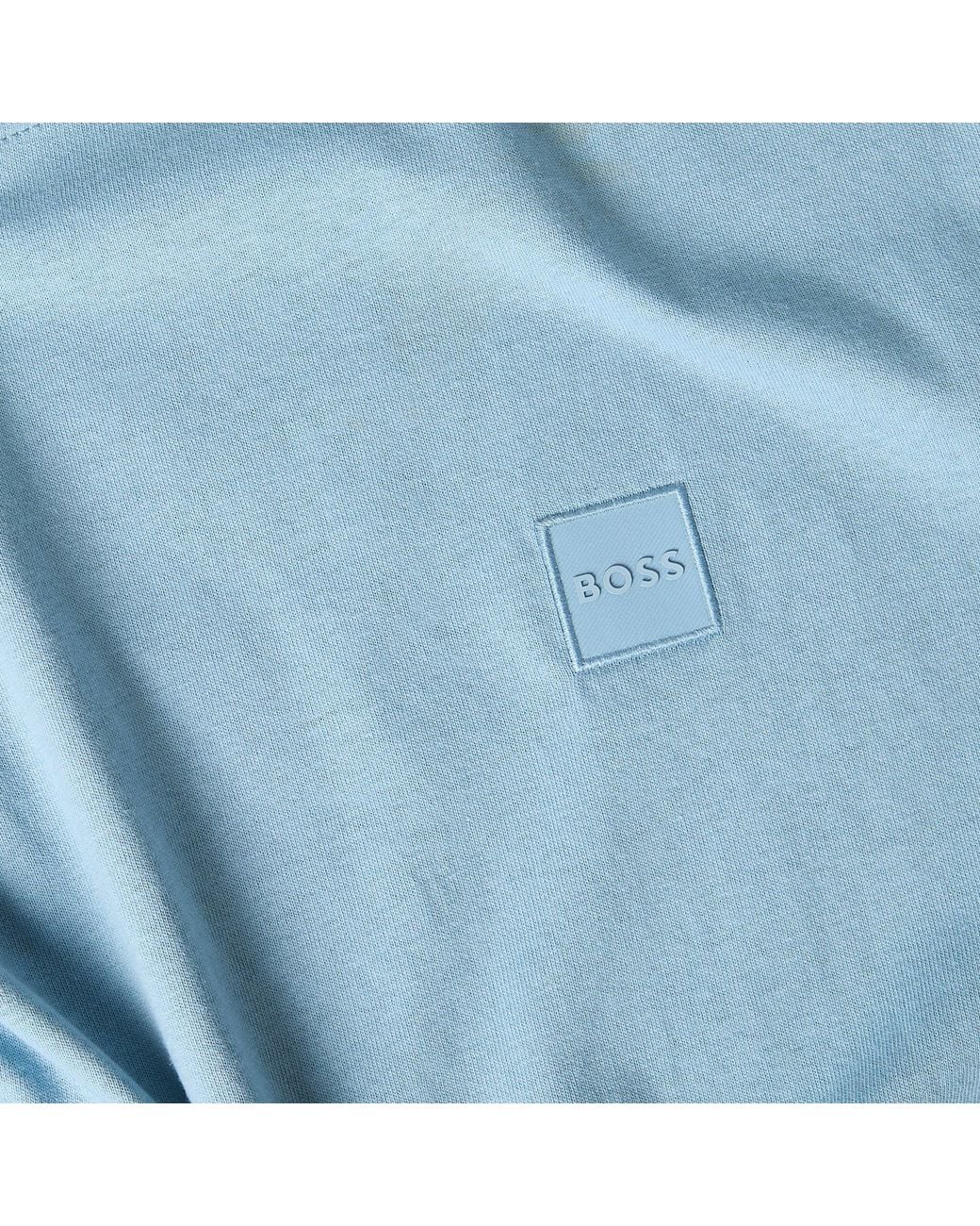 Boss Blue Tales T-Shirt With Logo Patch Premium Cotton for men