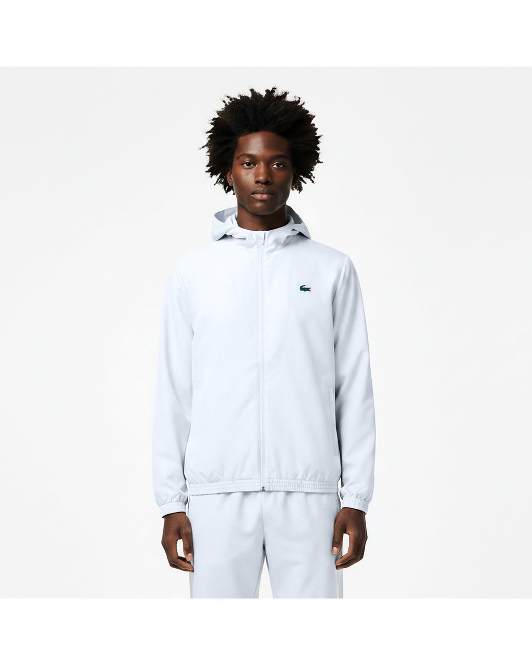 Lacoste Blue Taff Tt Water-Repellent Hooded Tracksuit Top for men