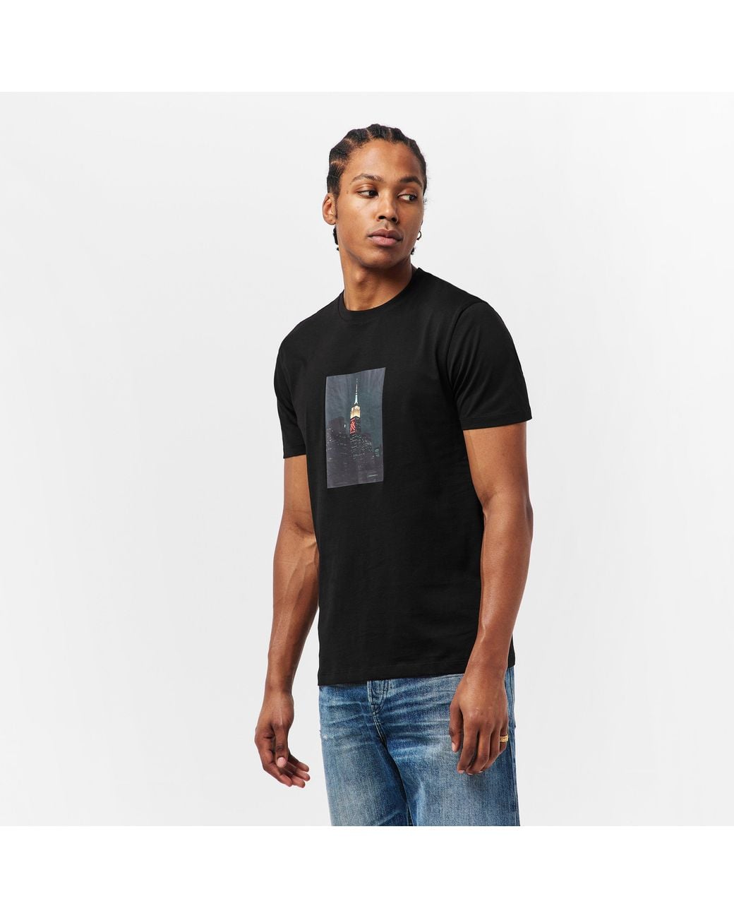 ARMANI EXCHANGE Black Ax Skyline T-Shirt for men