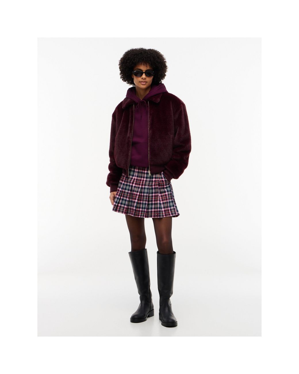 Tommy Hilfiger Red Tartan Pleated Mini Skirt