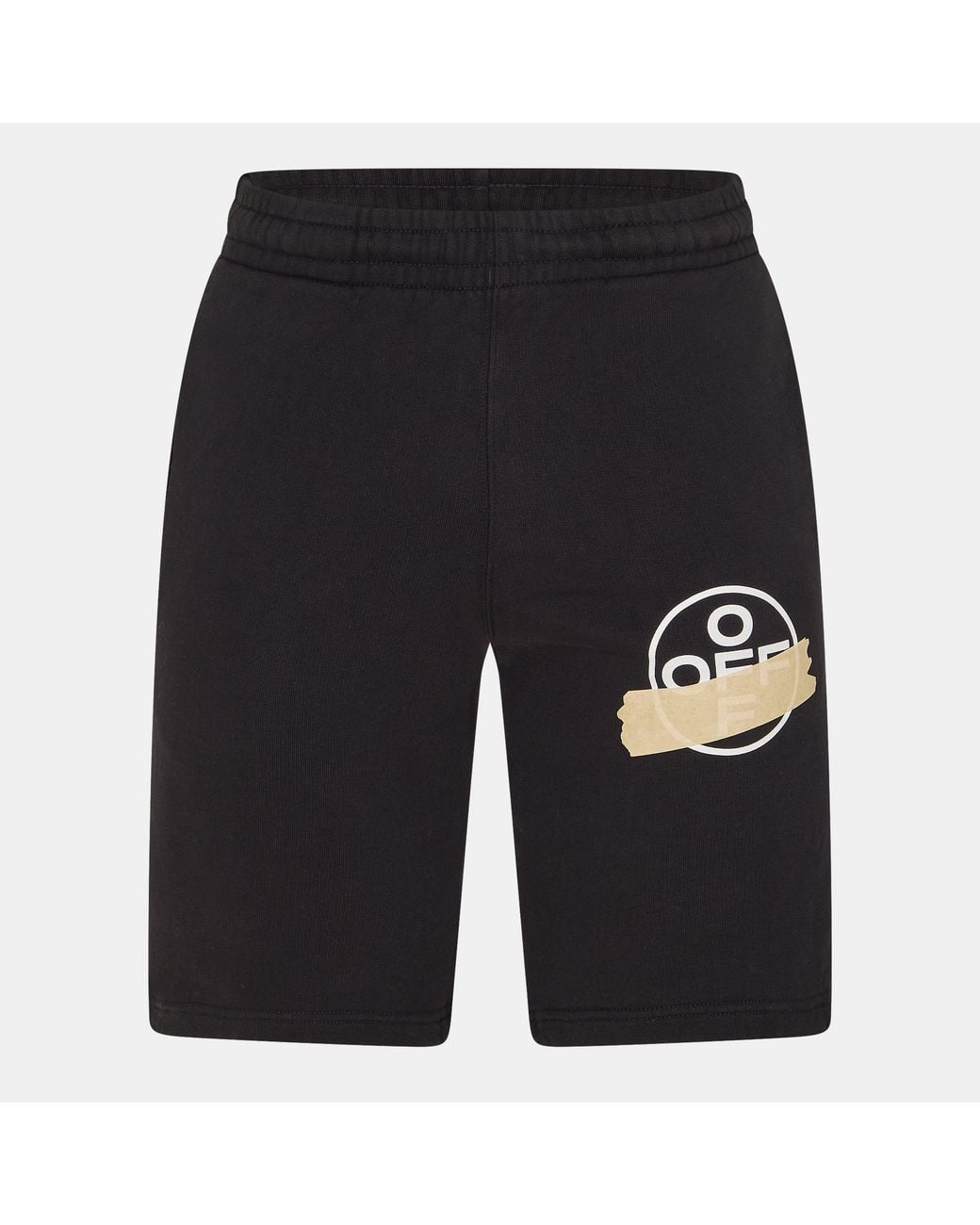 Off-White c/o Virgil Abloh Black Knee Length Fleece Jogger Shorts for men