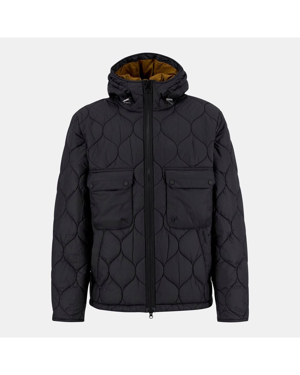 Barbour Black Re-Engineered Hooded Spey Long Sleeve Quilted Jacket for men