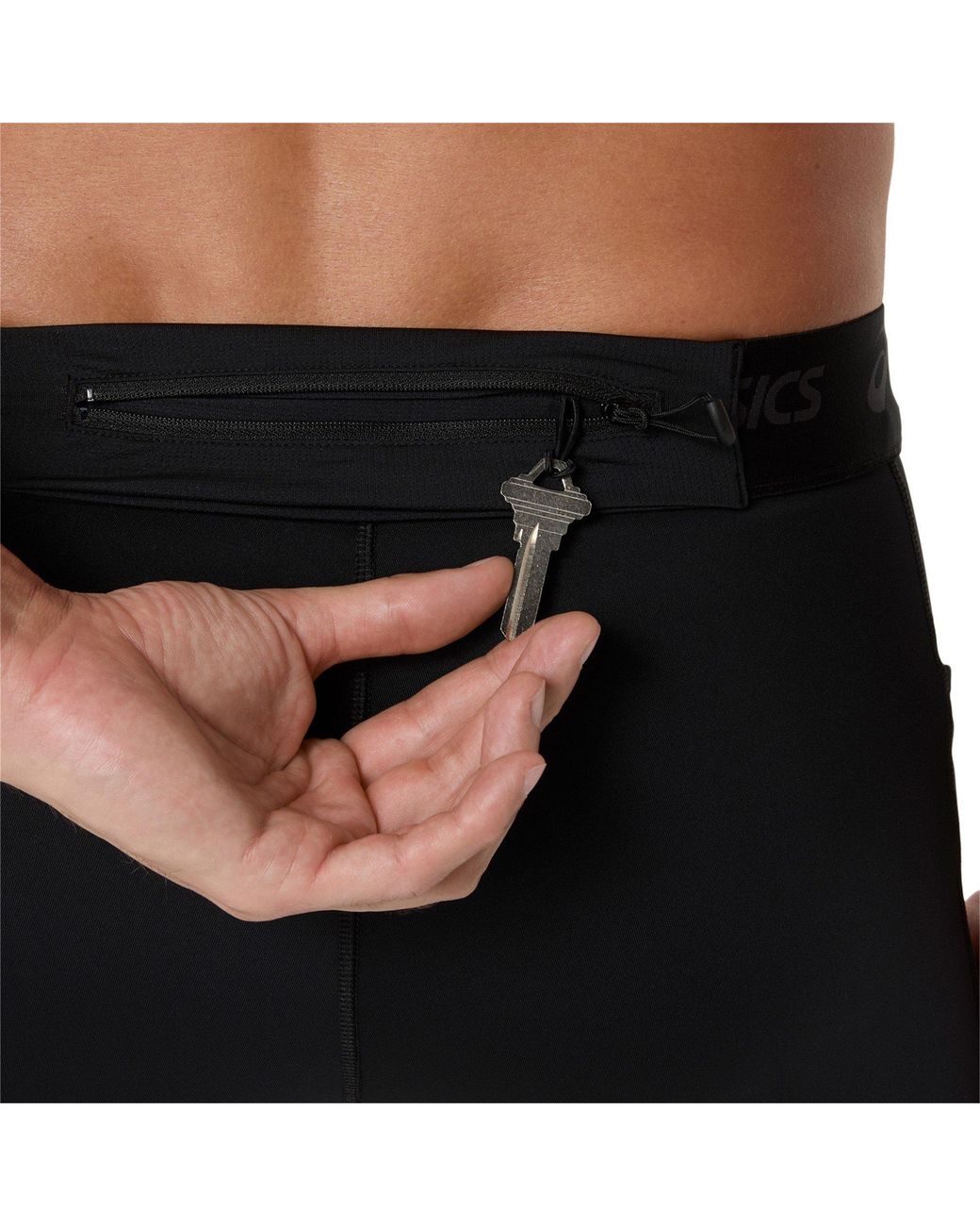 Asics Black Road Performance Running Tights for men