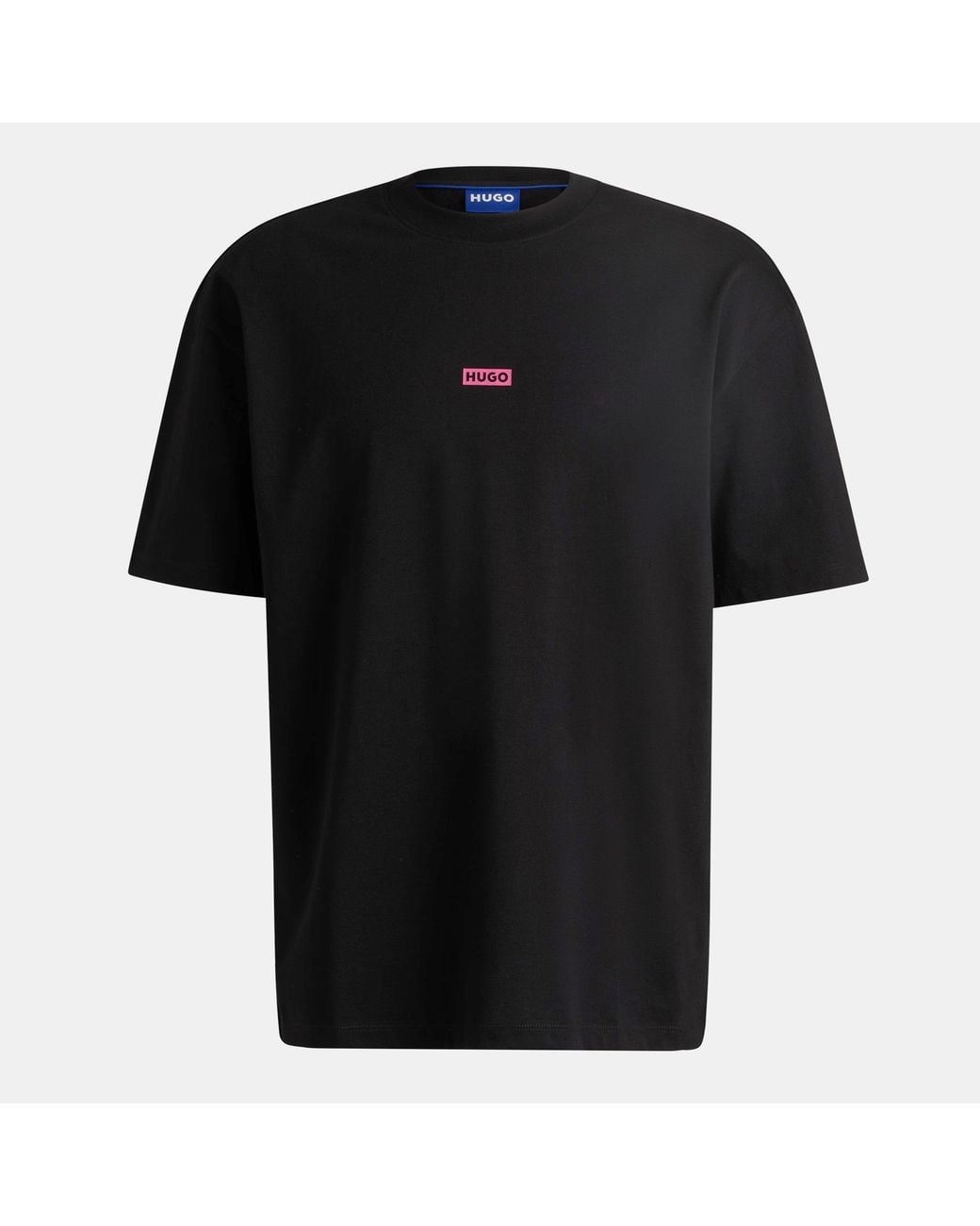 HUGO Black Printed Logo Back T-Shirt With Mcmxciii Text for men