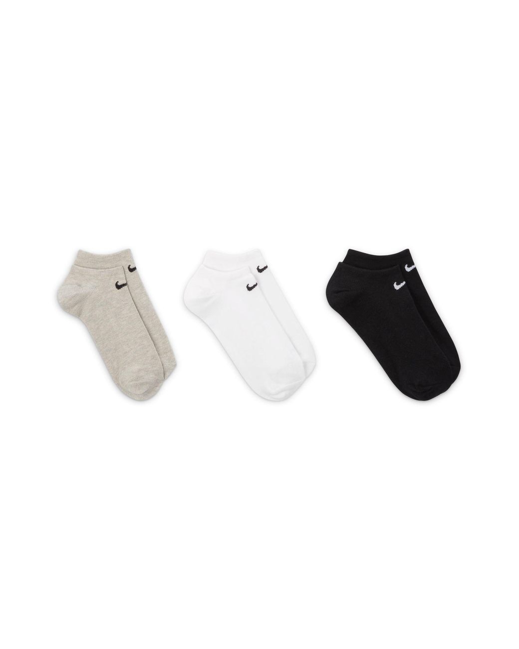 Nike Gray 3 Pack No Show Socks for men