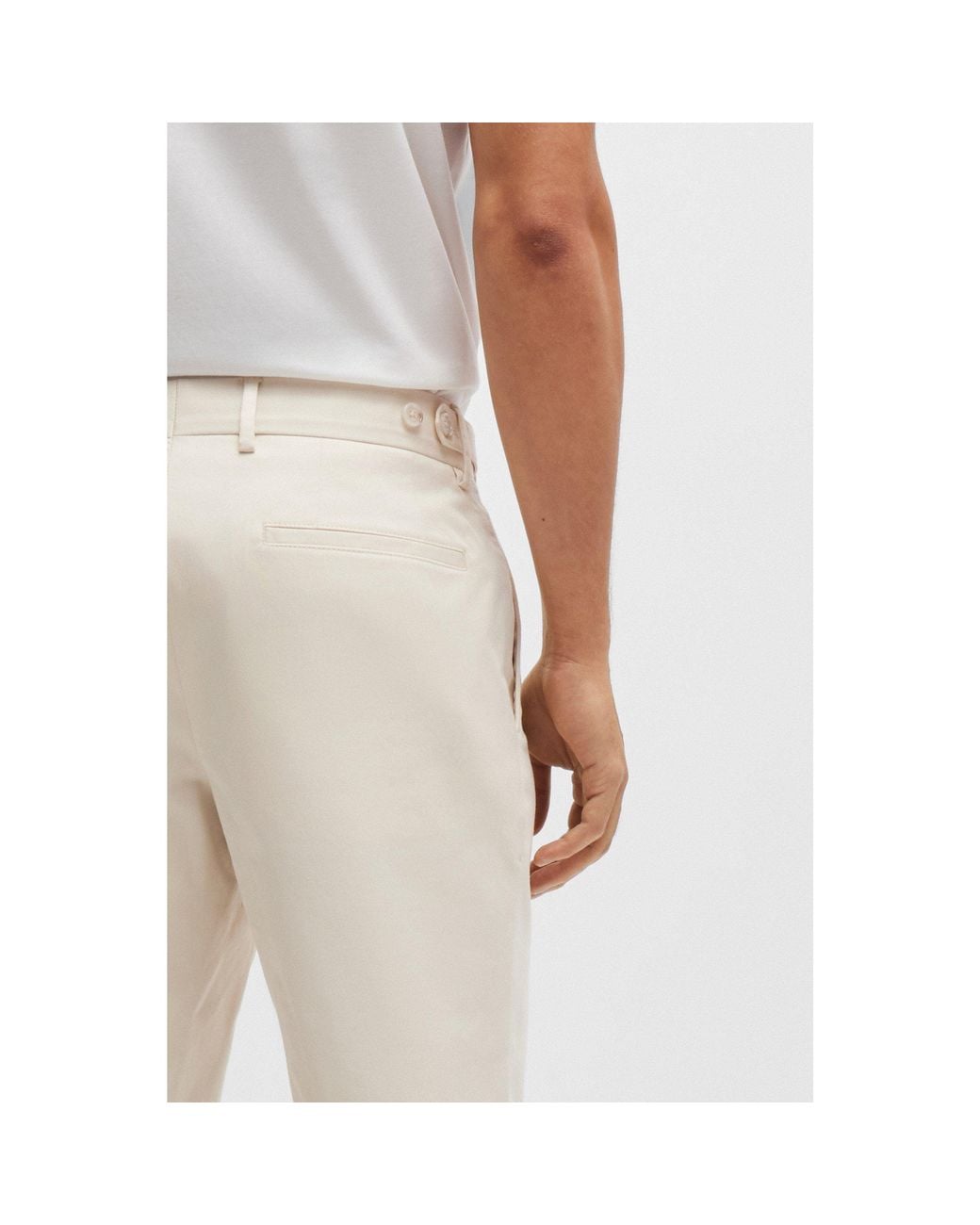 Boss Natural C-Genius-Dtl-243F Tailored Fit Straight Leg Trousers for men