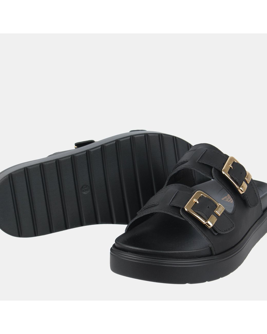 Biba Black Two Strap Sandals
