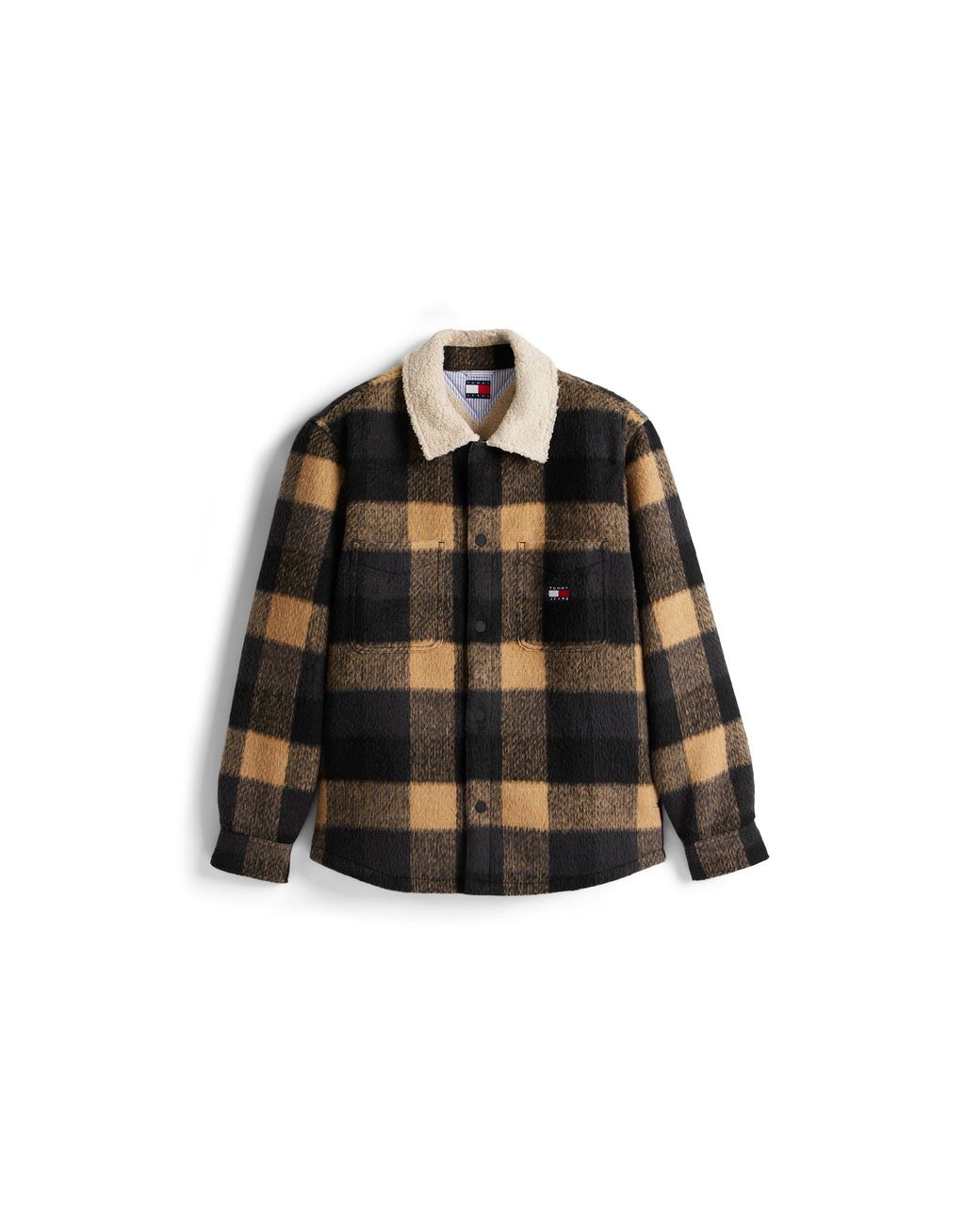 Tommy Hilfiger Black Borg Textured Overshirt for men