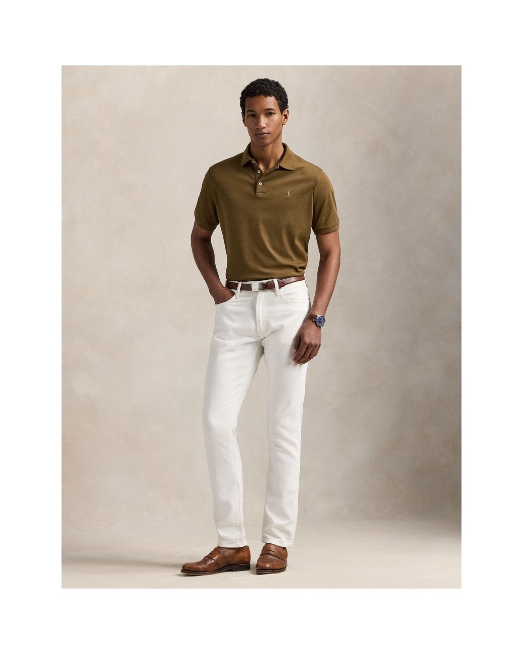 Polo Ralph Lauren Green Slim Fit Short Sleeve Polo Shirt for men