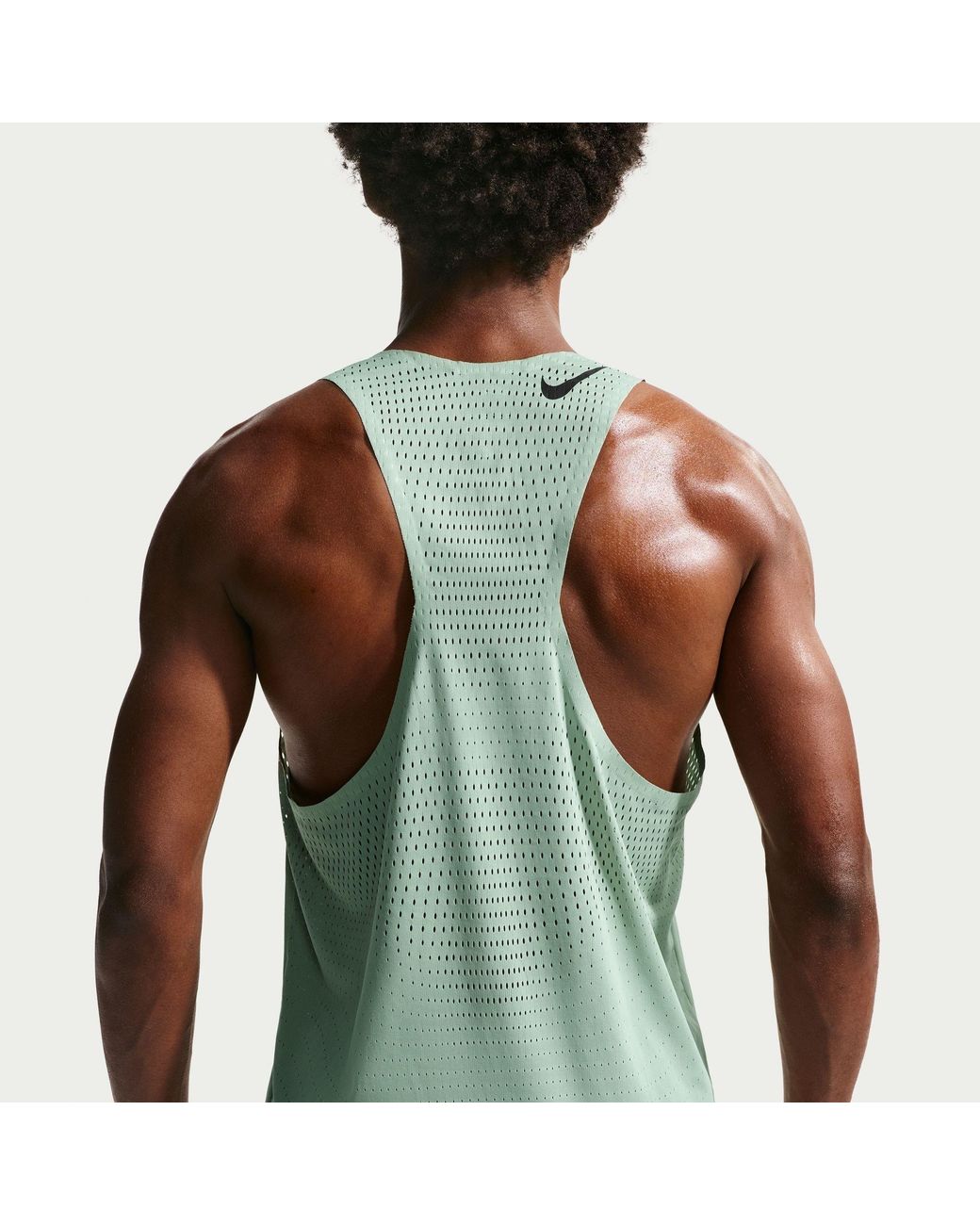 Nike Green Aeroswift Dri-Fit Adv Running Singlet for men