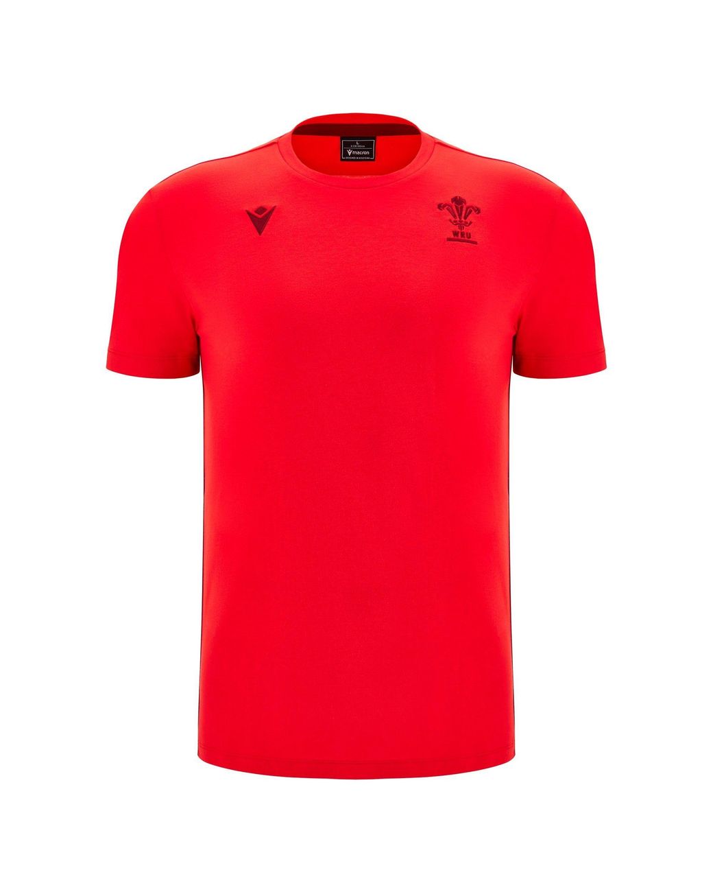 MACRON Red Wales T-Shirt 2025 Adults for men