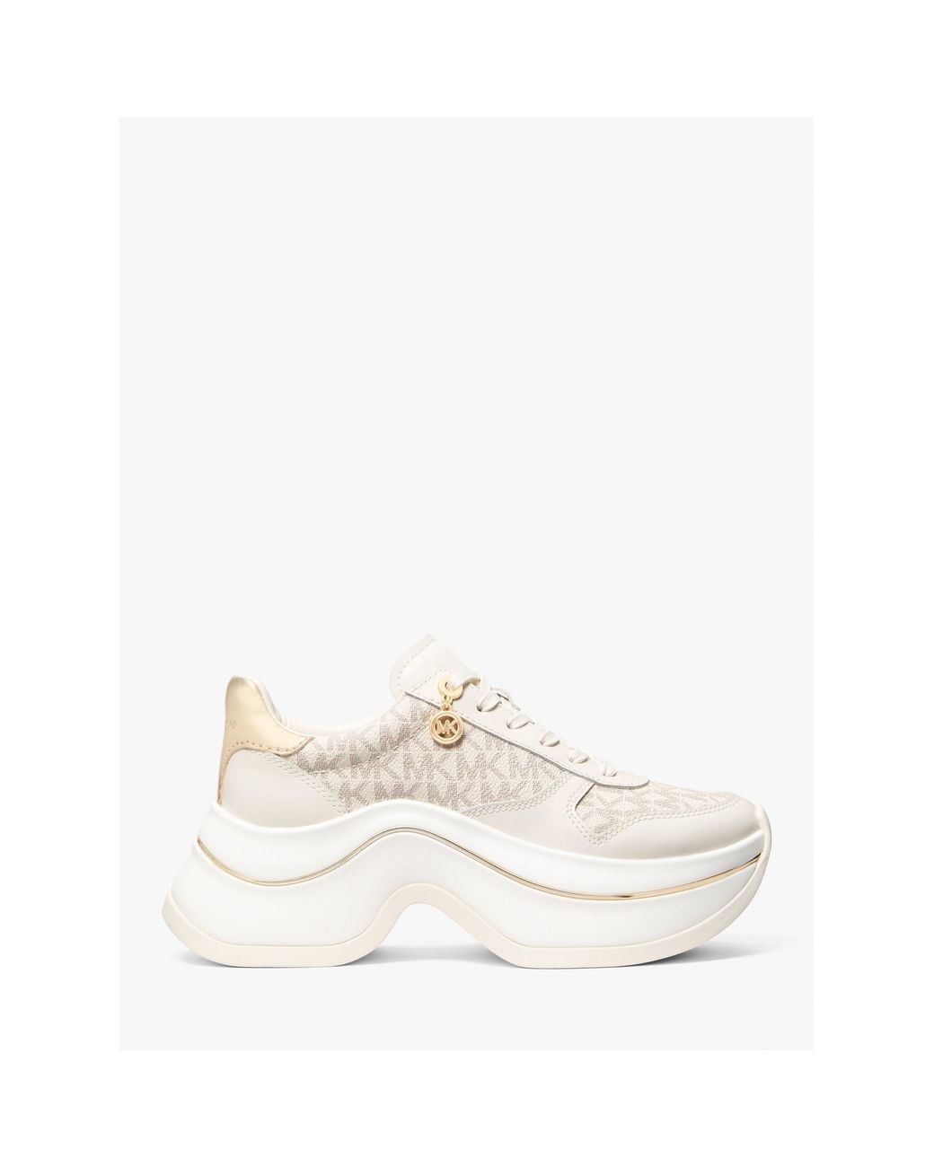 MICHAEL Michael Kors White Mk Arla Leather And Suede Trainer