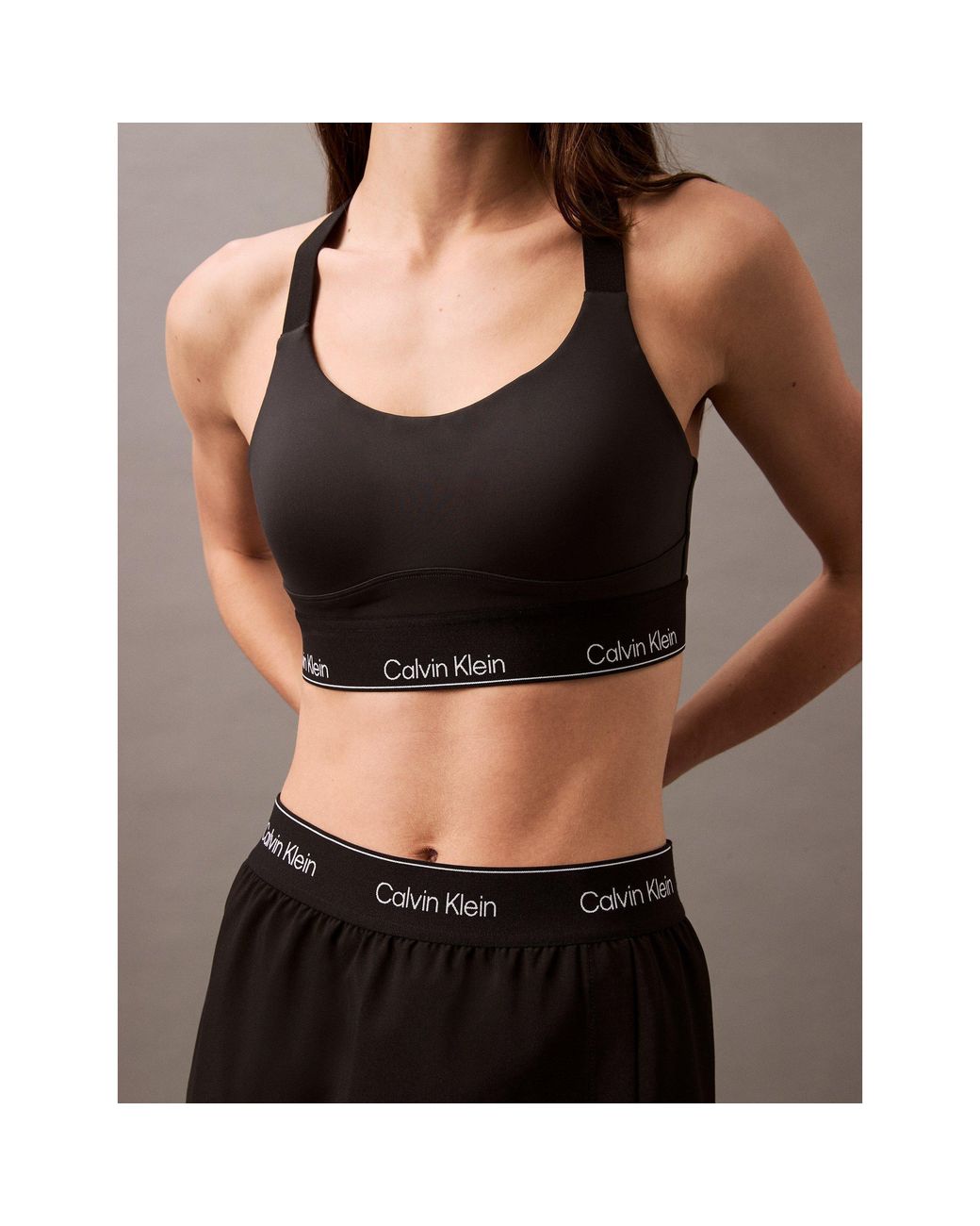 Calvin Klein Blue High Impact Non Wired Moisture Wicking Sports Bras