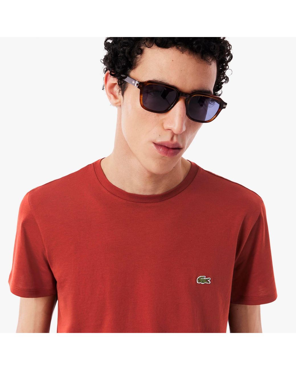 Lacoste Red Cotton Pima T-Shirt for men