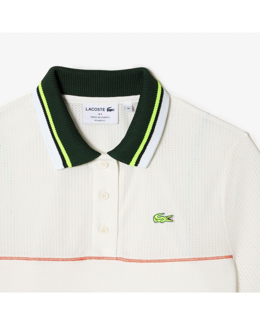 Lacoste White Short Sleeved Ribbed Collar Polo Shirt