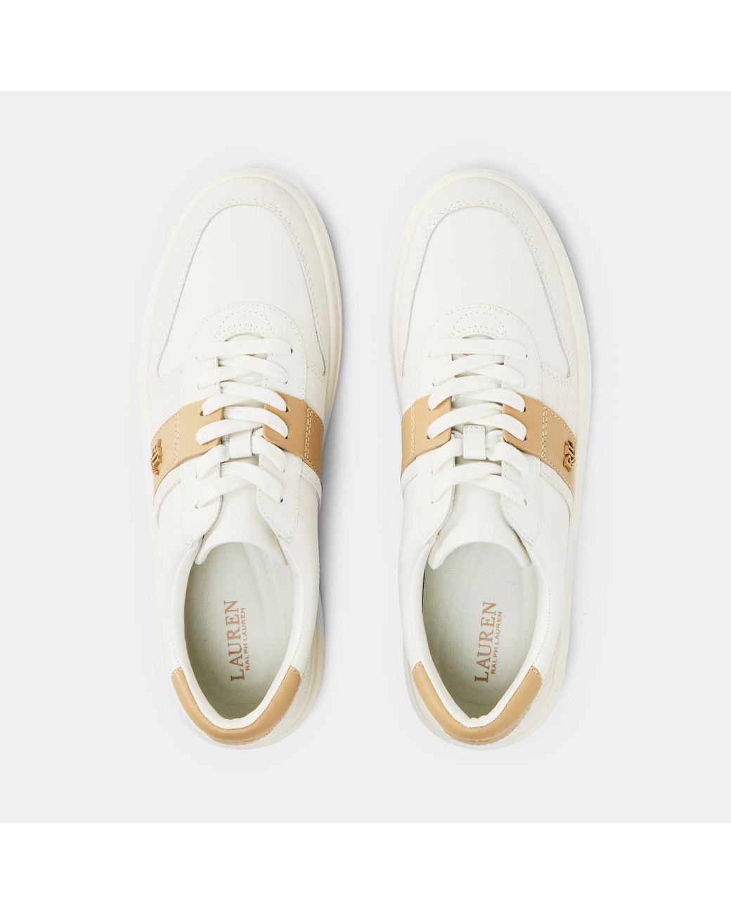 Ralph Lauren White Harlie Basket Low-Top Trainers