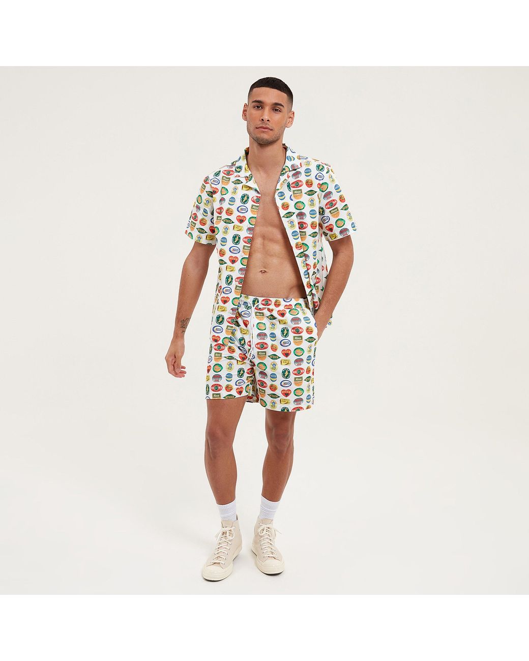 Nicce London Multicolor Sticker Shorts for men
