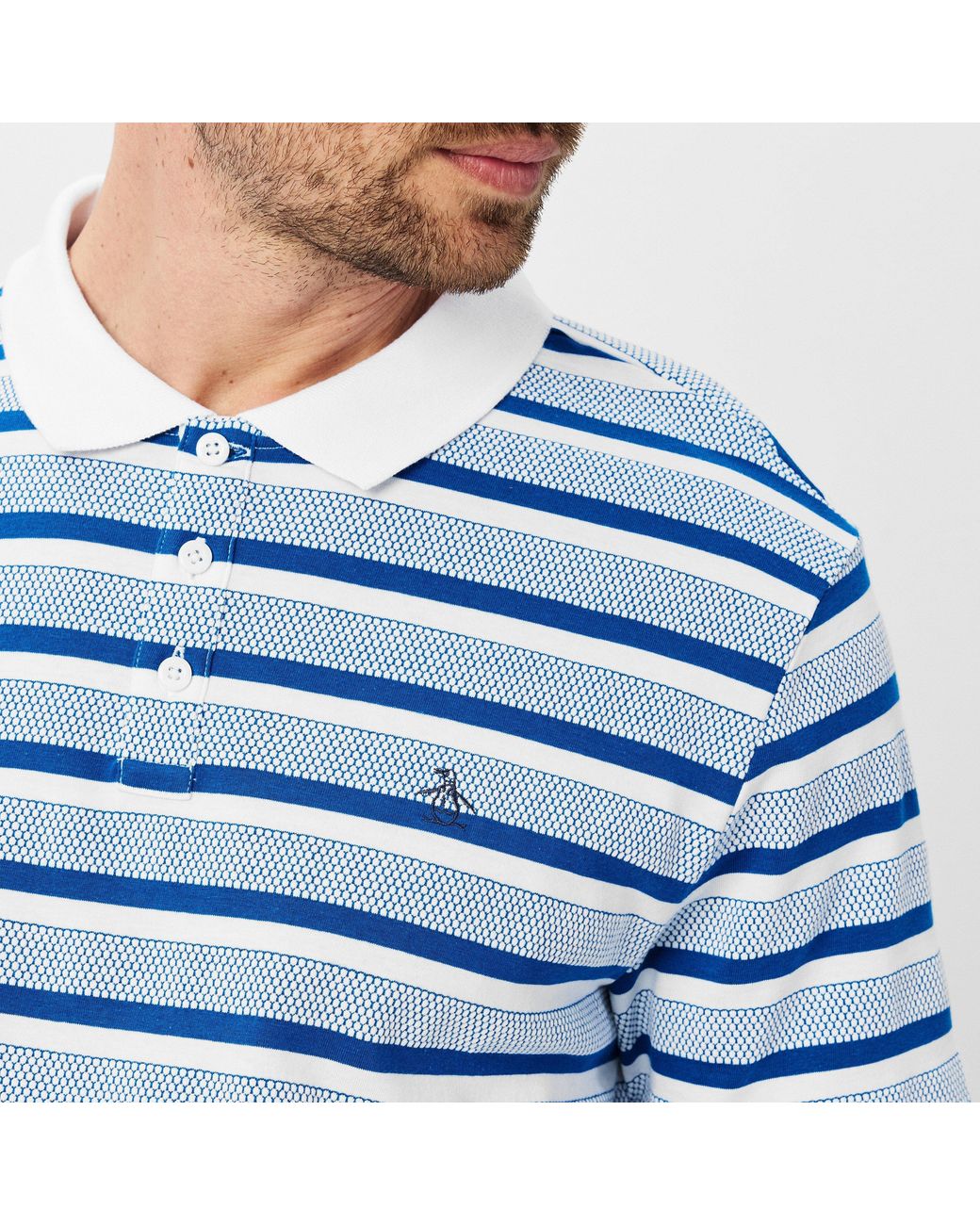 Original Penguin Blue Bbl Stp Regular Fit Polo Shirt for men