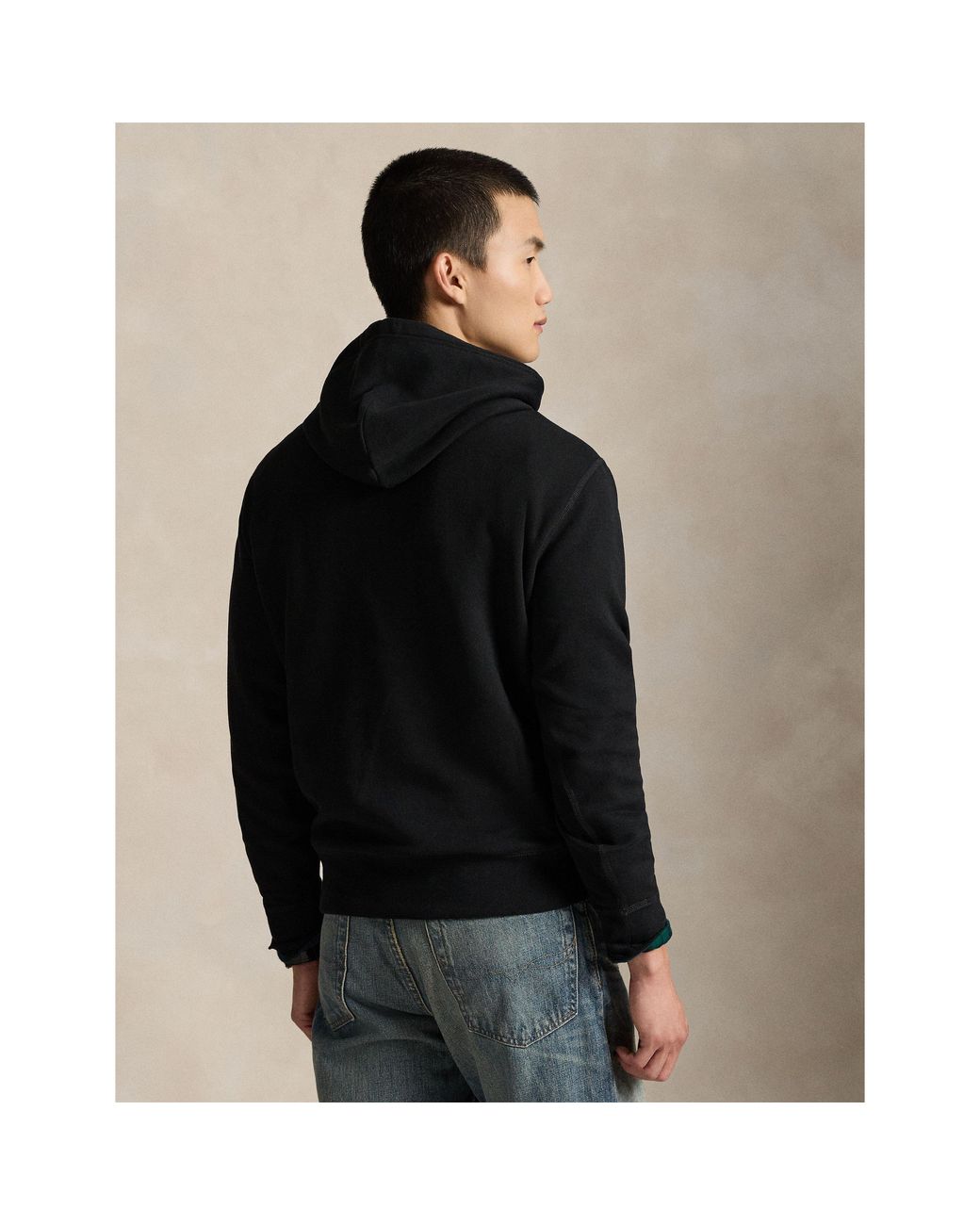 Polo Ralph Lauren Black Fleece Pull On Hoodie for men
