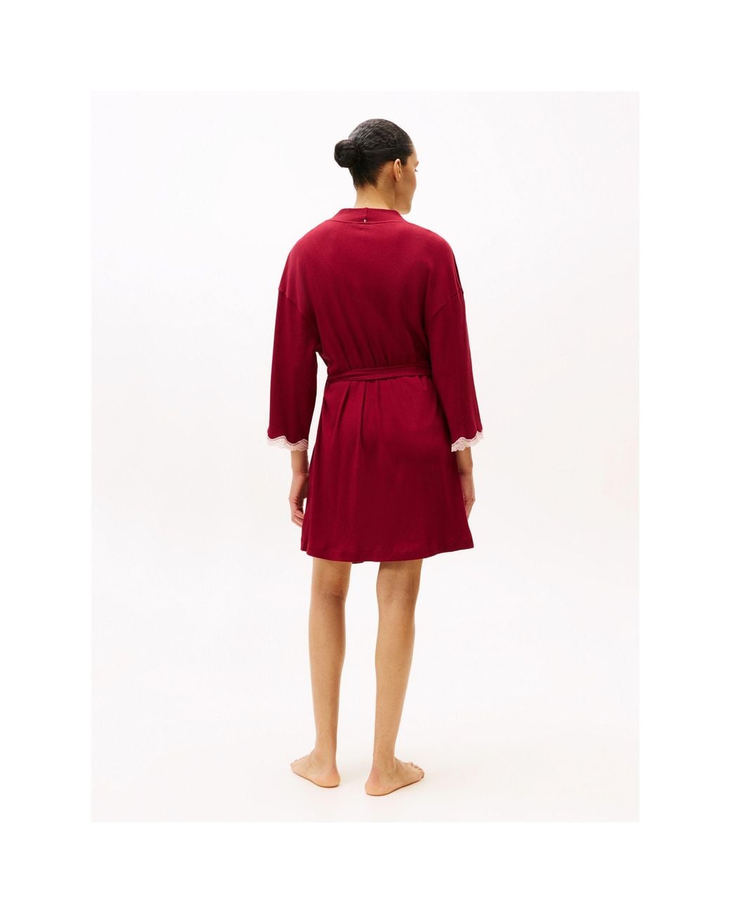Tommy Hilfiger Red Lacee Kimono Dressing Gown