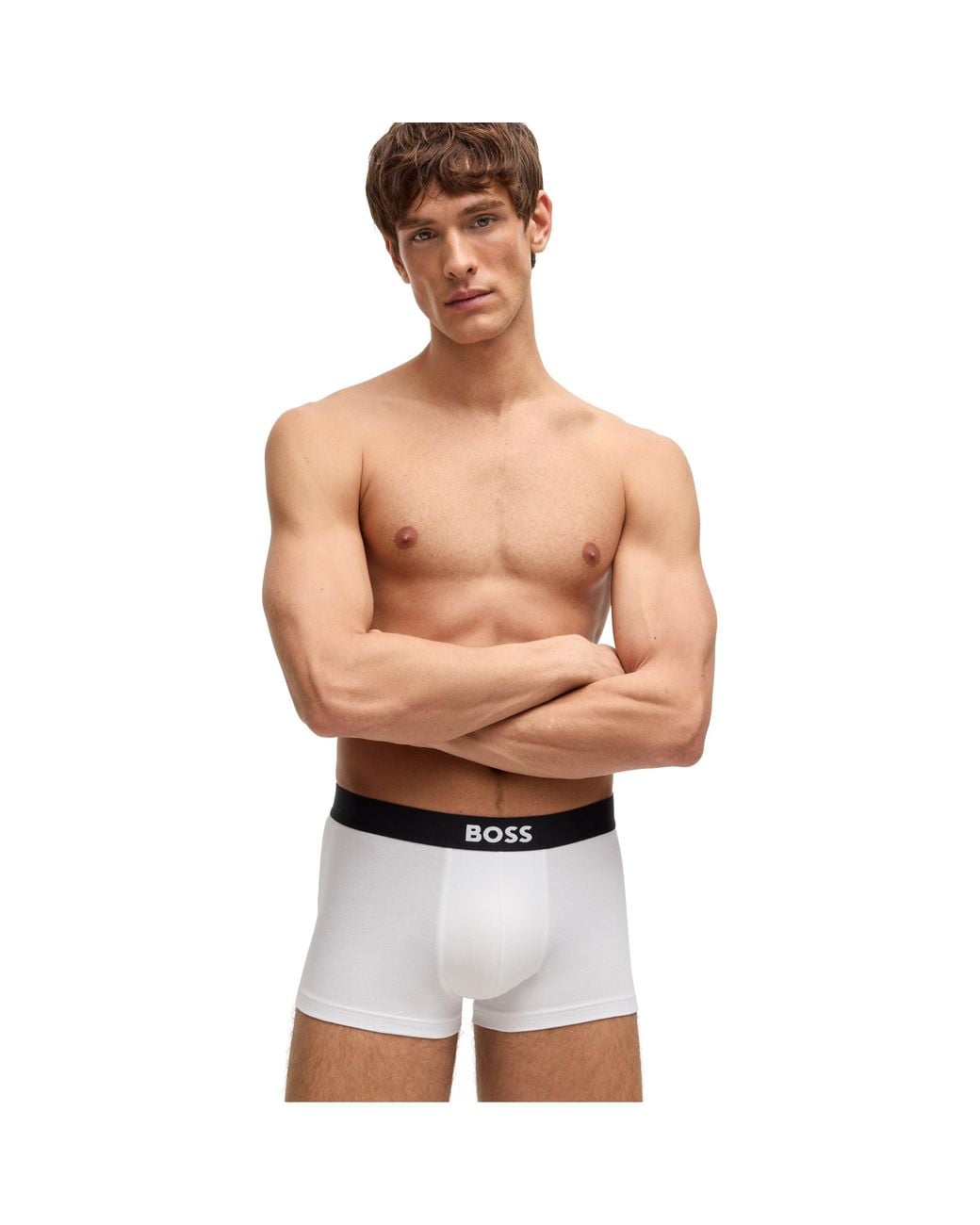 Boss Gray 3 Pack Boxers With Logo Waistband for men