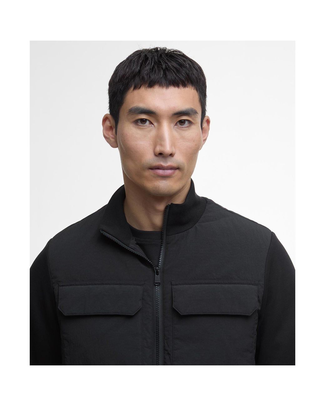 Barbour Black Ethan Quilted Sweatshirt for men